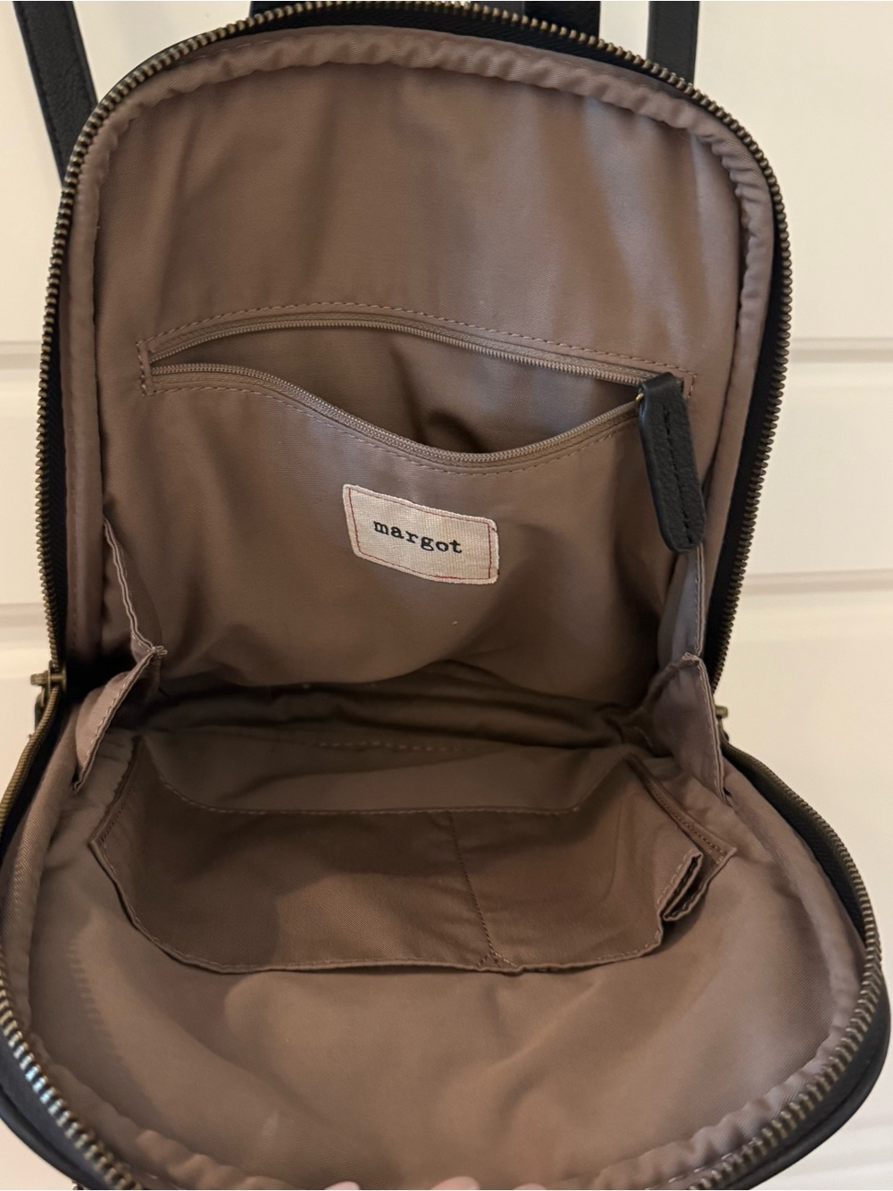 Margot Black Mini Small Leather Square Backpack 11.5" by 9" Travel Adjustable - Picture 6 of 9